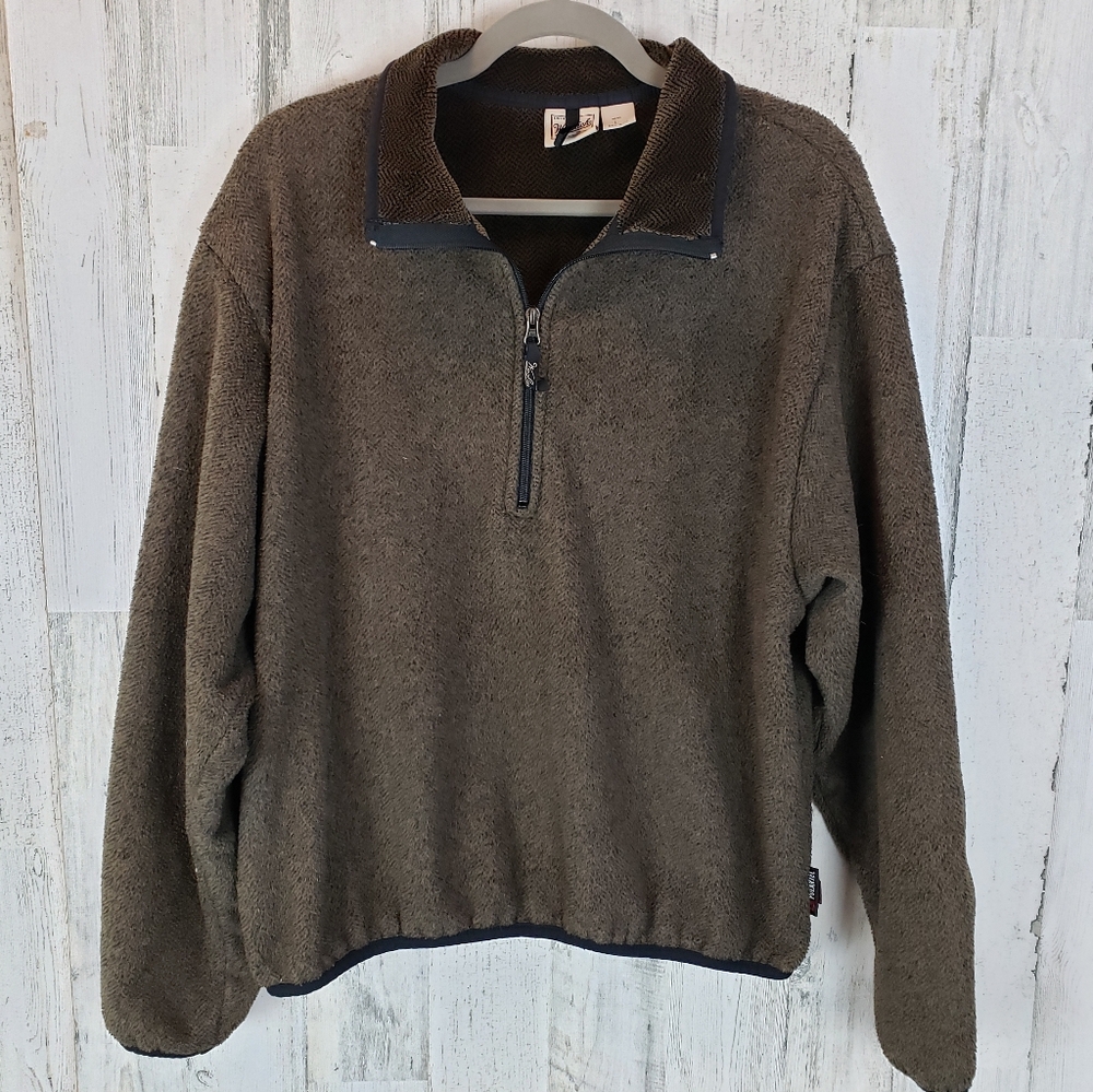 Woolrich Men's Dark Brown Zip-Up Fleece Size Large